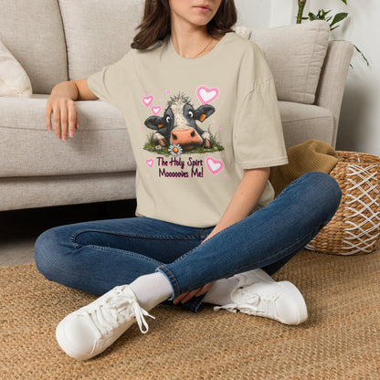 Holy Spirit T-shirt – Funny Faith-inspired Cow Design in 100% Cotton