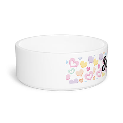 Custom Pet Feeding Bowl Personalized Pet Gift With Name Customized Bowl Dishwasher Safe Microwave Friendly Pet Dish Heart Design Custom Text