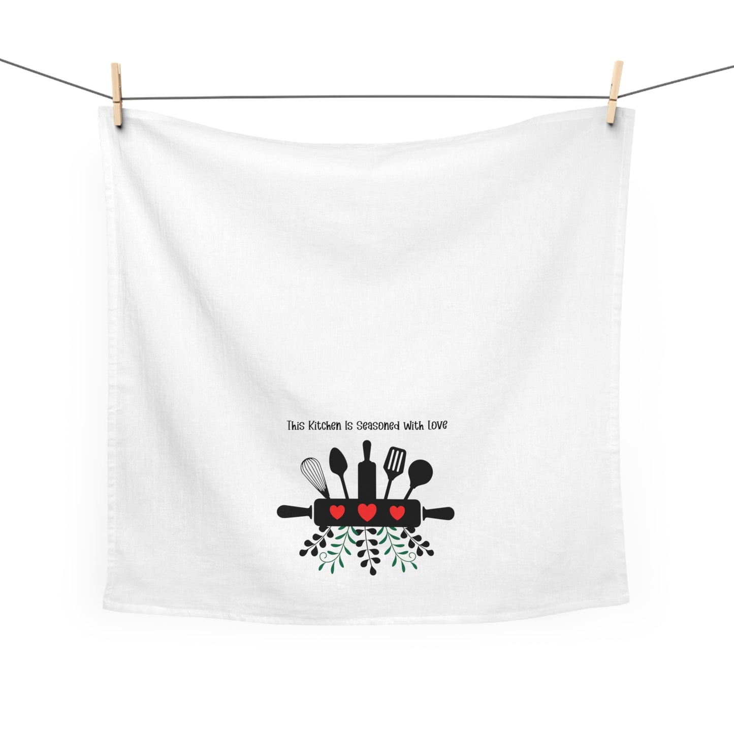 Farmhouse Kitchen Decor Dish Towel Love Message Cotton Cloth Drying Accessory Gift Idea For Kitchen Wall Decoration Tea Towel Cooking Gift