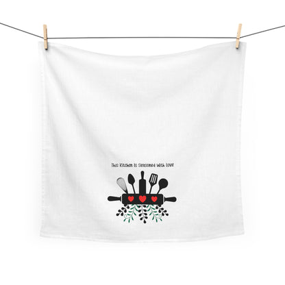Farmhouse Kitchen Decor Dish Towel Love Message Cotton Cloth Drying Accessory Gift Idea For Kitchen Wall Decoration Tea Towel Cooking Gift