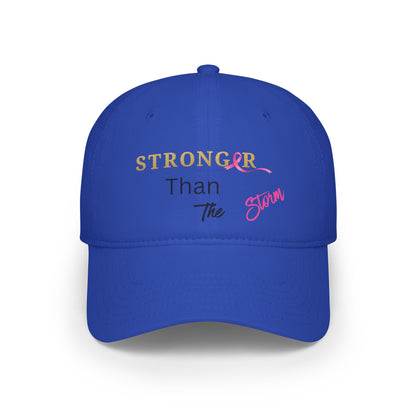Baseball Cap Stronger Than The Storm Inspirational Low Profile Hat Cancer Awareness Gift