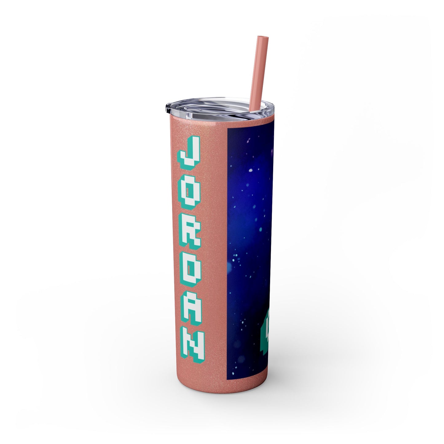 Tumbler Travel Cup Personalized Gamer Skinny Tumbler with Straw - 20oz - Cool Space Design