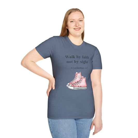 Faith-Inspired Unisex T-Shirt, Walk by Faith Tee, Christian Graphic Shirt, Inspirational Apparel, Casual Everyday Wear, Birthday Gift Idea