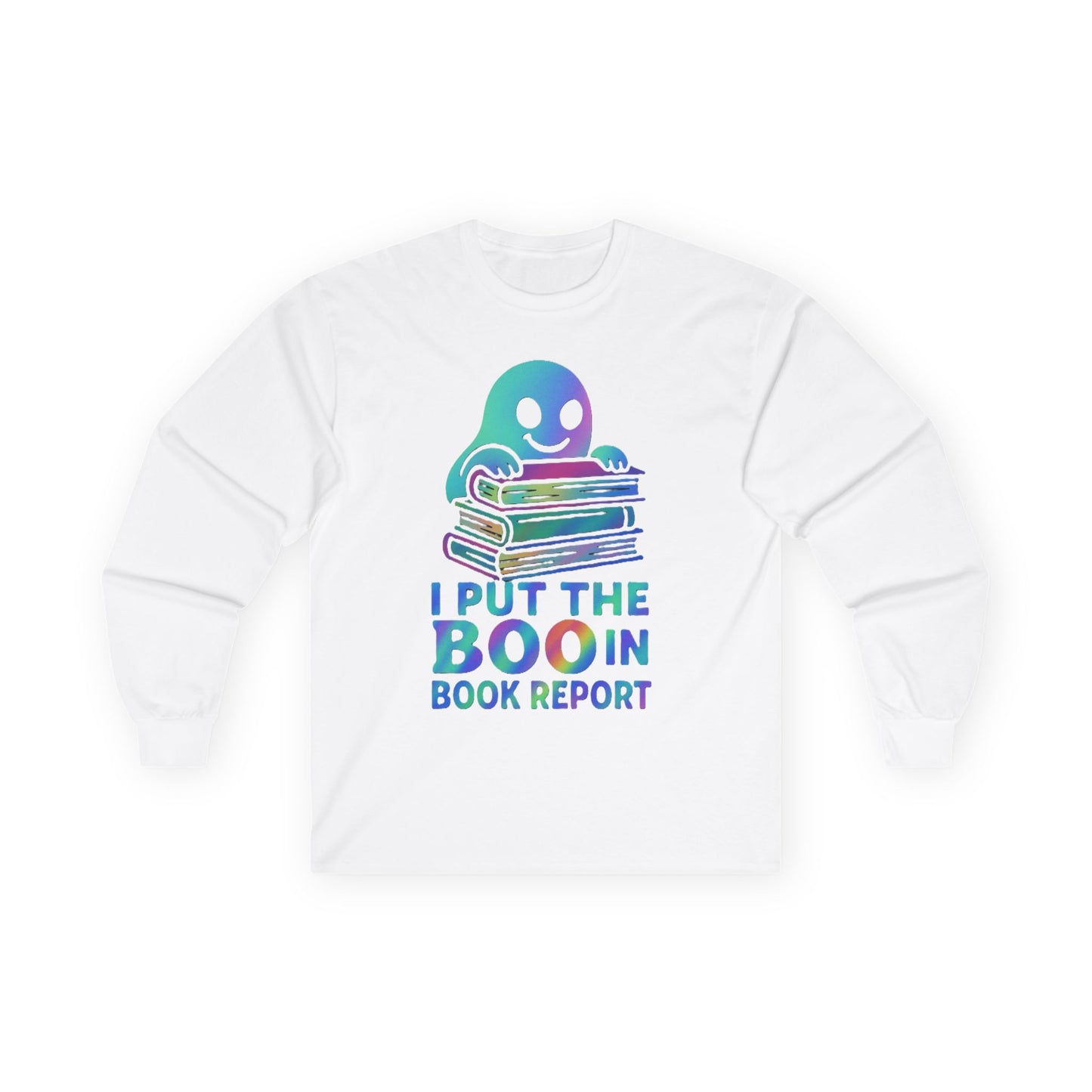 T-Shirt Whimsical Long Sleeve Tee for Book Lovers Halloween Shirt Cozy All-Seasons Top Fun Gift for Readers Book Report Humor Teacher Gift