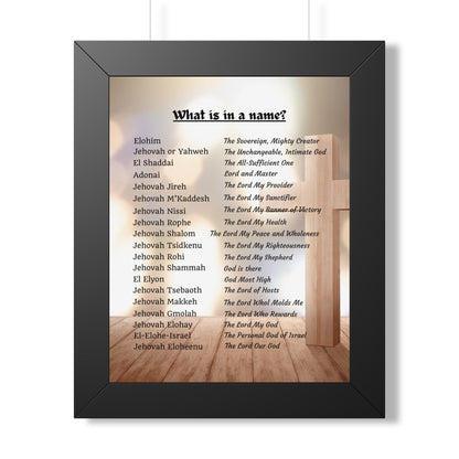 Framed Name Poster Inspirational Wall Art Spiritual Gift Home Decor Unique Name Meaning Print Personalized Artwork Christian