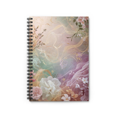 Floral Dream Spiral Notebook Ruled Lined Journal with Pastel Watercolor Cover