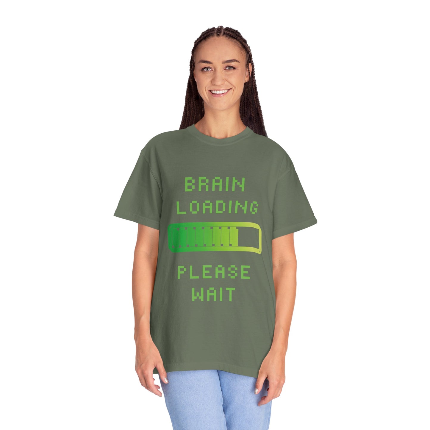 T-Shirt Loading Awareness T-Shirt - 8-bit Humor Gamer Gift Brain Loading Tee Unisex Graphic Shirt Quirky Humor Clothing