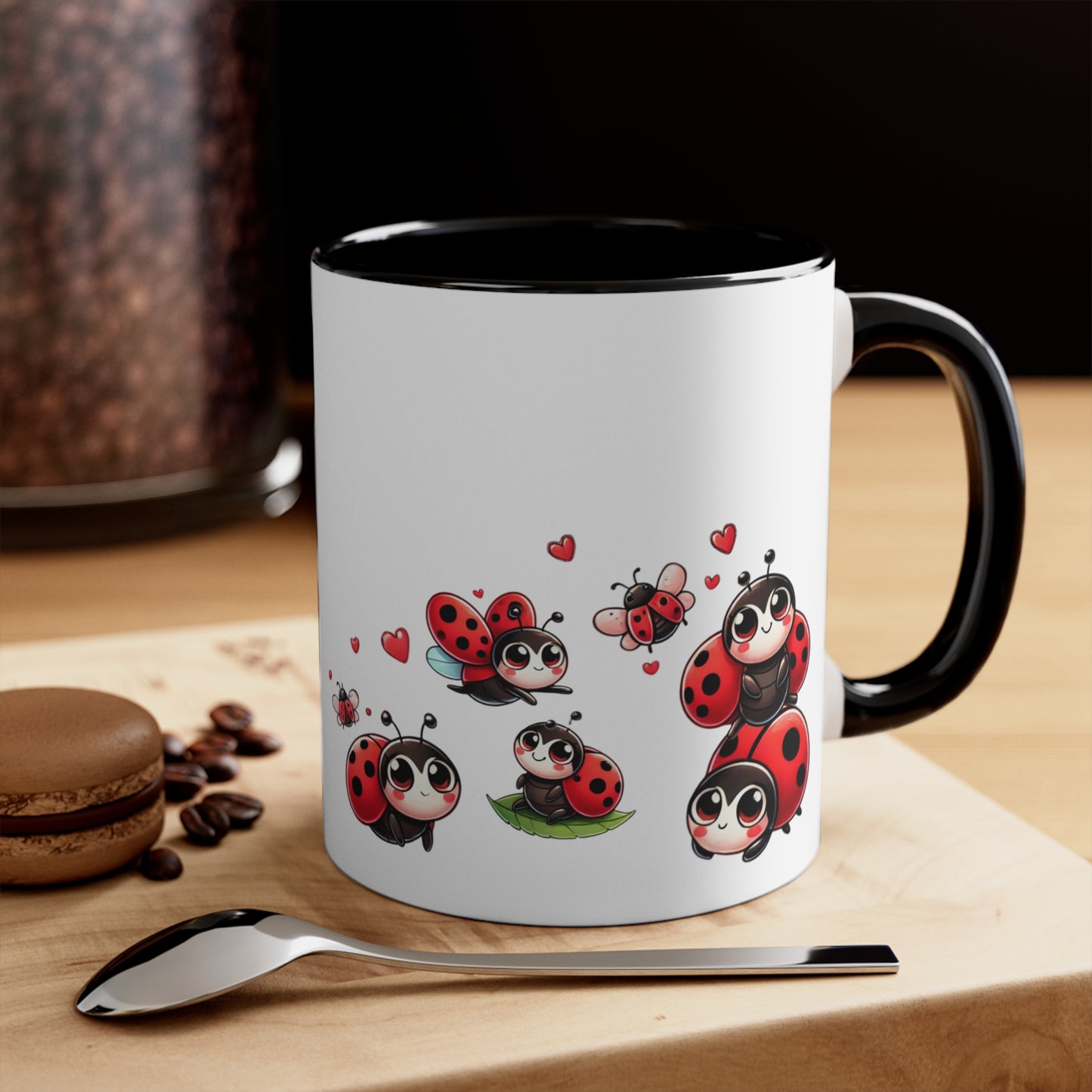 Coffee Mug Personalized Nana Ladybug Accent Mug - Cute Gift for Grandmothers