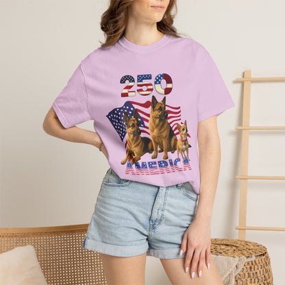 250 America German Shepherds Patriotic T-Shirt