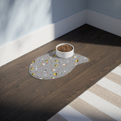 Pet Feeding Mat Cute Cat & Dog Feeding Mat Gift Adorable Pet Dish Mat for Mealtime
