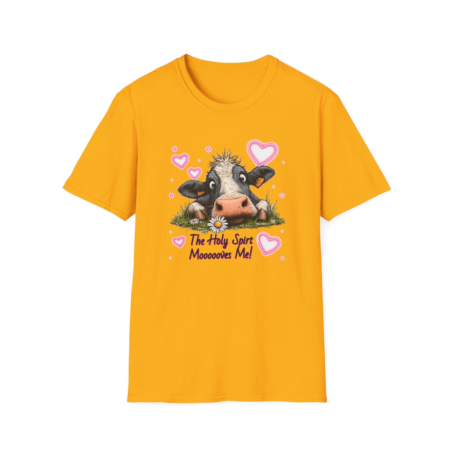 Holy Spirit T-shirt – Funny Faith-inspired Cow Design in 100% Cotton