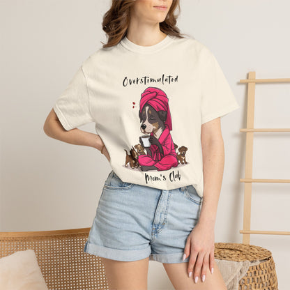 dog mom shirt, tired mama tee, overstimulated mom, mother tshirt, funny puppy shirt, puppy graphic tee, coffee lover gift, exhausted parent, dog mom gift, mama shirt, funny mom tee, puppy mom shirt...