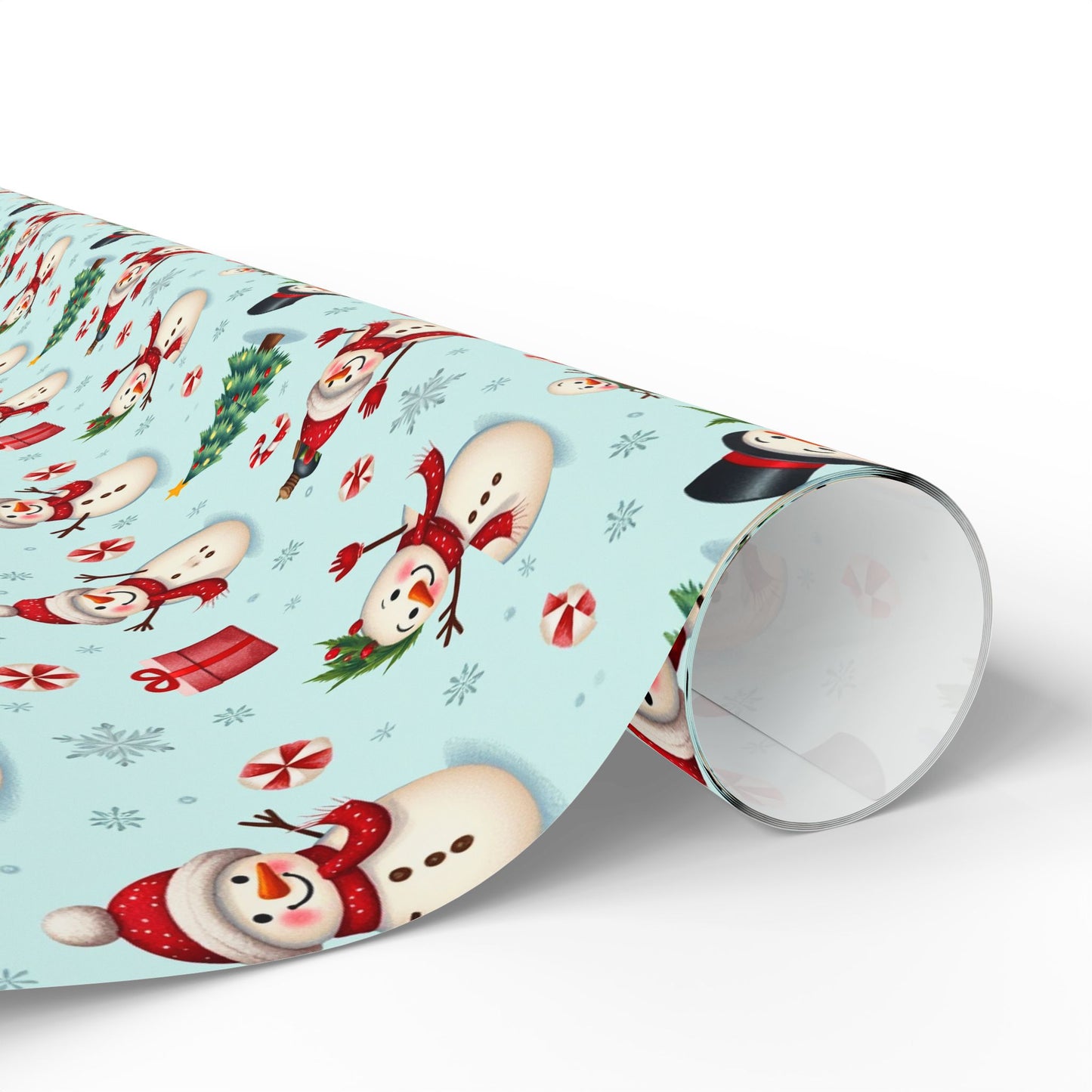 Festive Christmas Wrapping Paper, Holiday Gift Wrap, Snowman and Santa Print, Perfect for Christmas, Birthdays, and New Year Celebrations