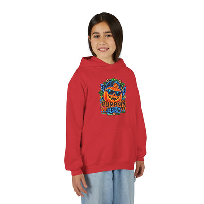 Youth Pumpkin Crew Hoodie — Cute Jack-O’-Lantern Halloween Sweatshirt