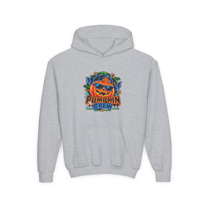 Youth Pumpkin Crew Hoodie — Cute Jack-O’-Lantern Halloween Sweatshirt