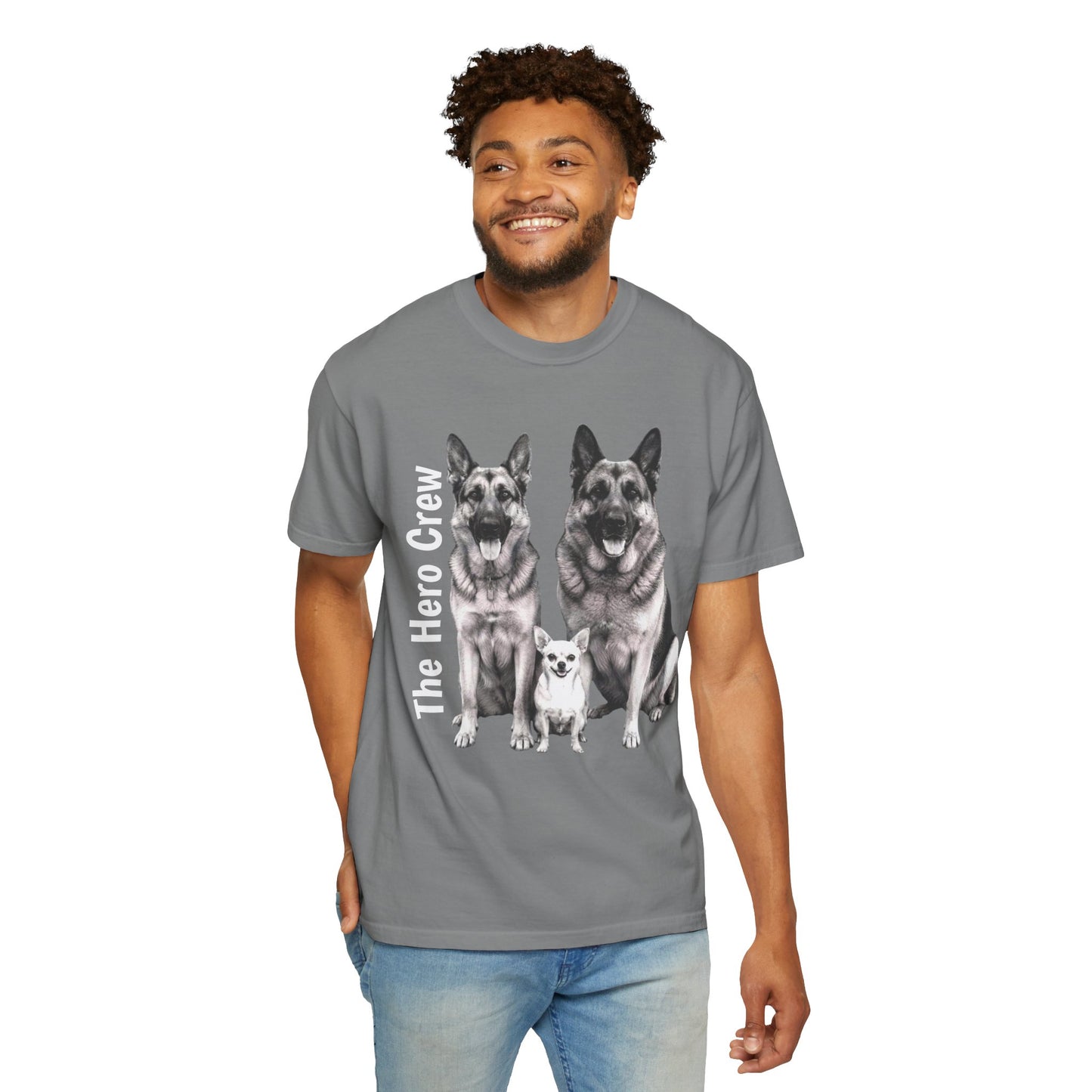 German Shepherd Family T-Shirt — Trio Dog Portrait Tee
