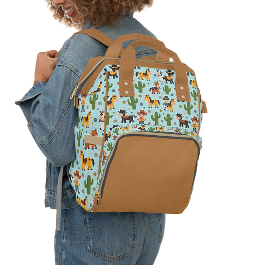 Diaper Backpack Whimsical Cowboy Toddler Bag Baby Backpack Functional Diaper Bag Cute Nursery Accessory Mom Tote