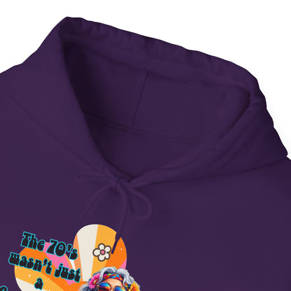 Retro Hippie Hoodie – "The 70's wasn't your generation it was mine" Colorful Boho Graphic