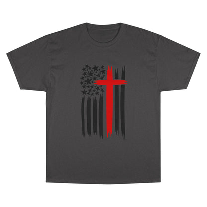 T-Shirt Christian Freedom Faith Shirt for Patriots Inspirational Tee for Veterans Christian Apparel for Independence Day USA Flag Shirt