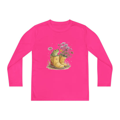 Youth Long Sleeve Tee — Froggy Garden Boots Illustration