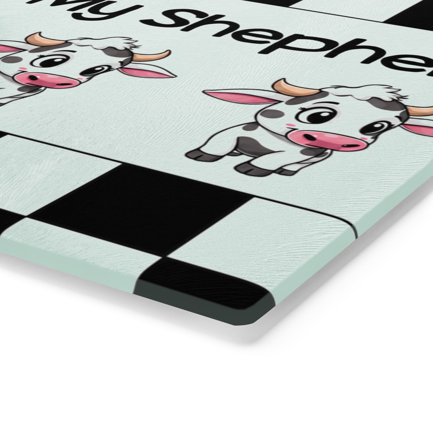 The Lord Is My Shepherd Cutting Board — Cute Cow Farmhouse Kitchen Decor