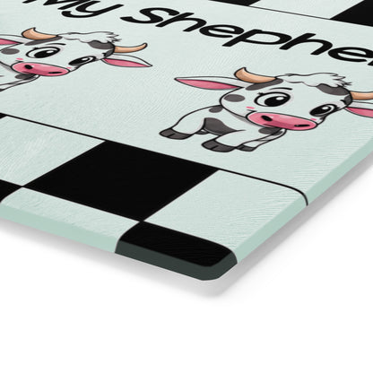 The Lord Is My Shepherd Cutting Board — Cute Cow Farmhouse Kitchen Decor