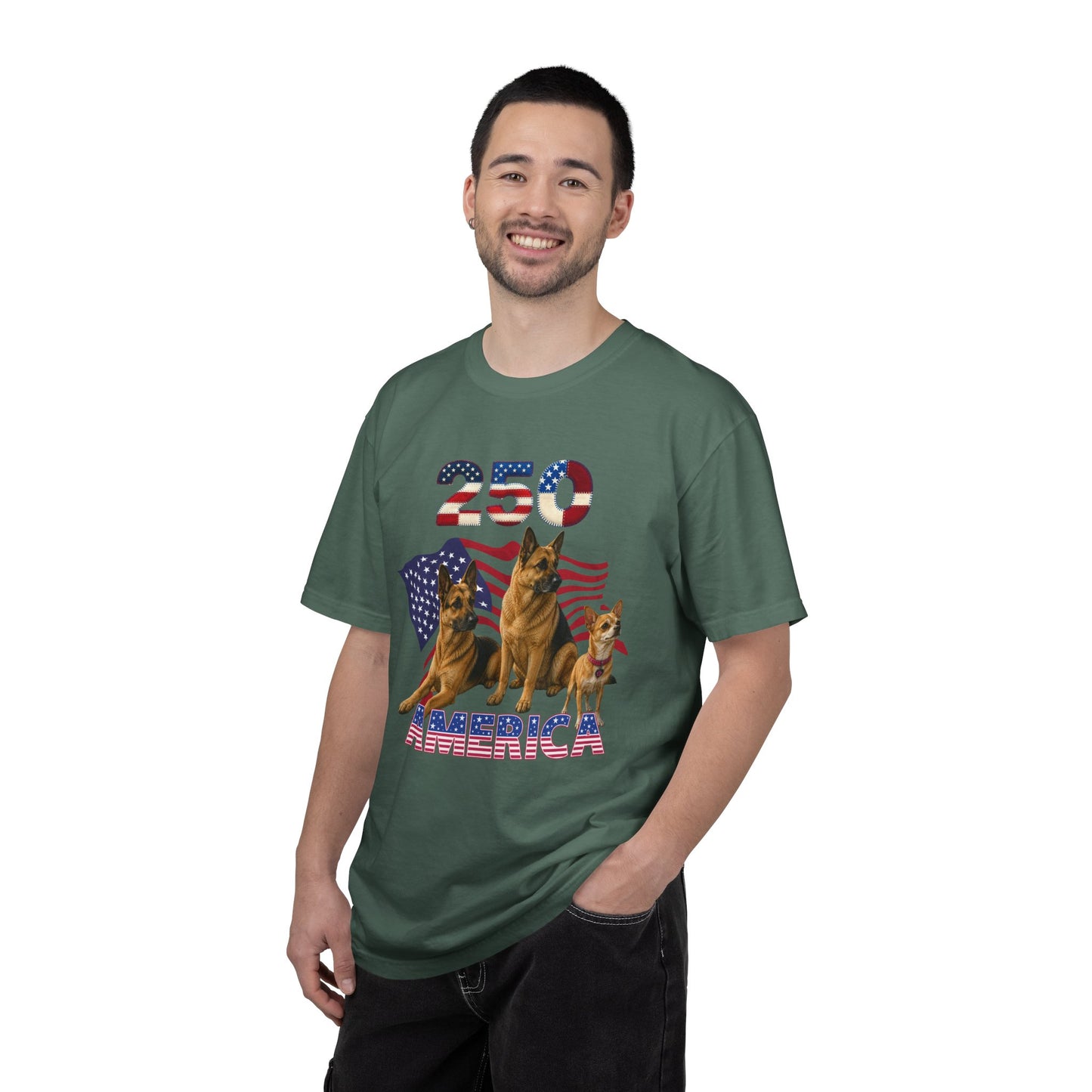 250 America German Shepherds Patriotic T-Shirt