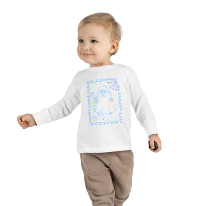 T-Shirt Cute Ghost Toddler Long Sleeve Tee Halloween Gift Kids' Halloween Shirt Autumn Outfit Playful Toddler Clothing