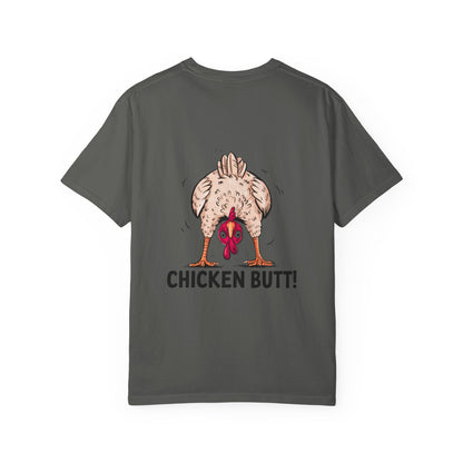 Chicken Butt T-Shirt "Guess What? Chicken Butt!" Funny Novelty Tee Conversation Starter Humorous Statement