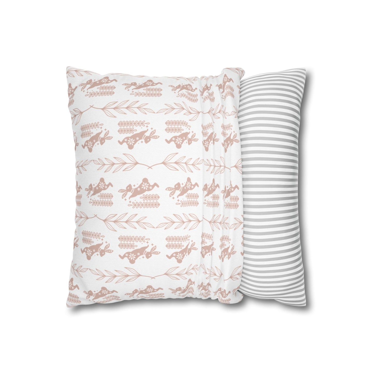 Boho Blush Floral Throw Pillowcase