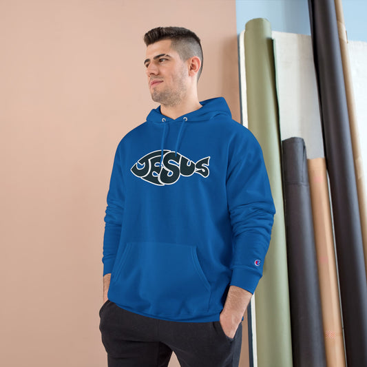 Faith-Inspired Champion Hoodie, Religious Apparel, Christian Gift, Hoodie with Jesus Design, Casual Wear, Spiritual Comfort