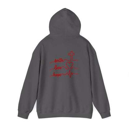 Sweatshirt Faith & Love Heavy Blend Hoodie Unisex Sweatshirt for Inspiration and Comfort Christian Religious Gift