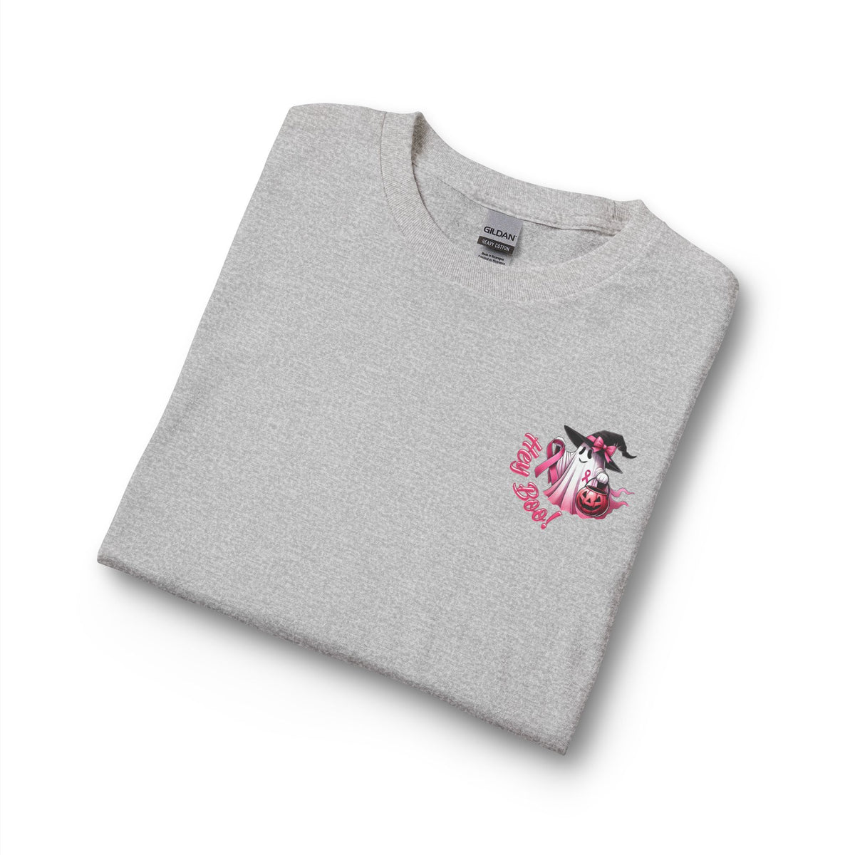 Breast Cancer Awareness Long Sleeve Tee — "In October We Wear Pink" Cow Design
