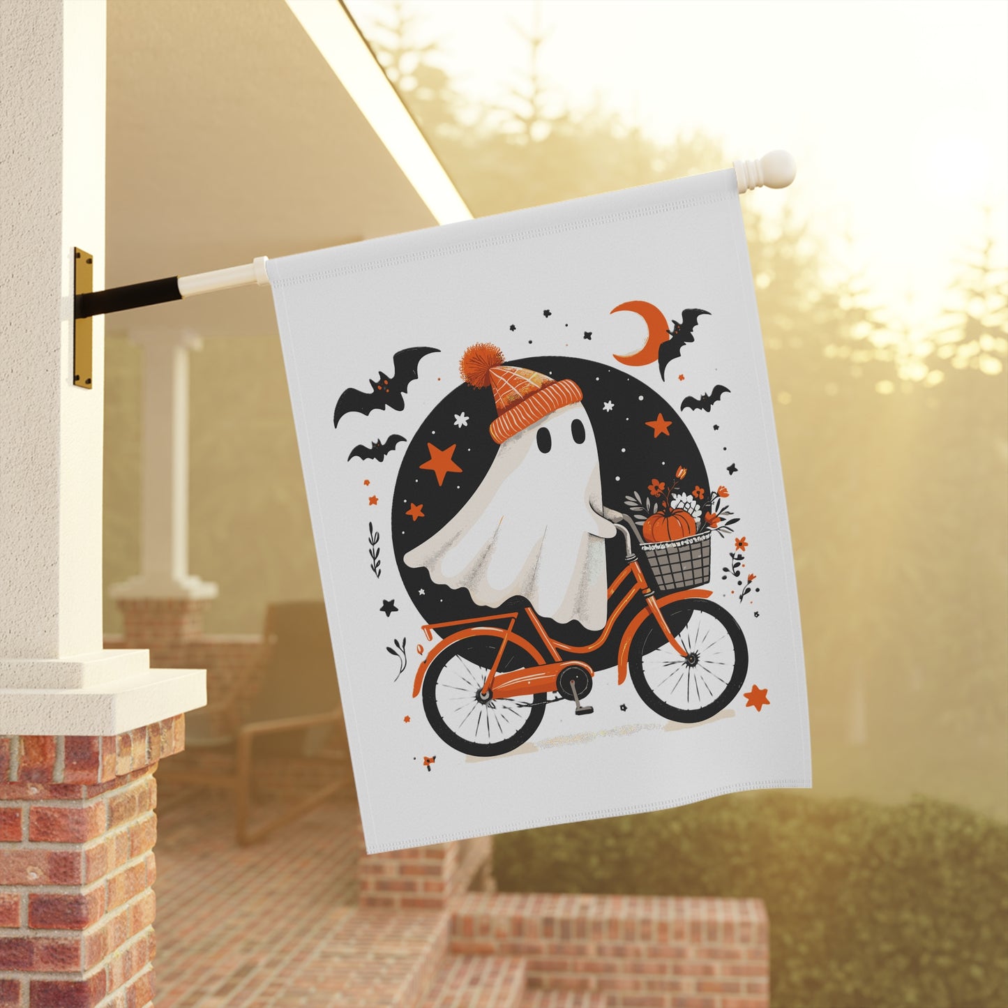 Garden Banner Whimsical Halloween Garden Banner Charming Outdoor Decor Fall Decor Spooky Season Yard Flag Seasonal Greetings