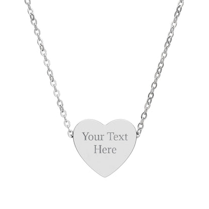 Engravable Heart Necklace — Personalized "Your Text Here" Pendant