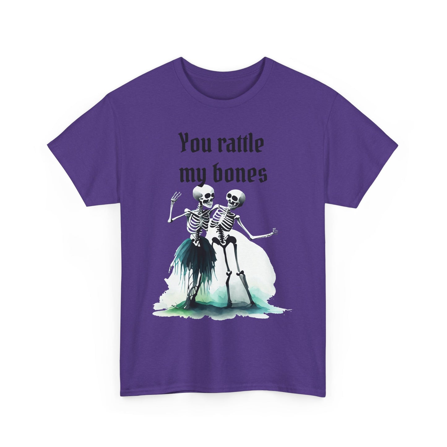 T-Shirt Skeleton Dance Tee  You Rattle My Bones Halloween Shirt Unisex Graphic Tee Cute Skeleton Costume Spooky Season Apparel