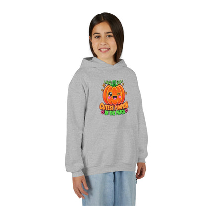 Youth Hoodie — "Cutest Pumpkin in the Patch" Cute Halloween Pumpkin Pullover