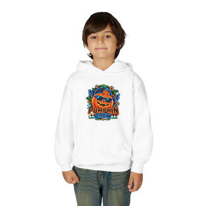Youth Pumpkin Crew Hoodie — Cute Jack-O’-Lantern Halloween Sweatshirt