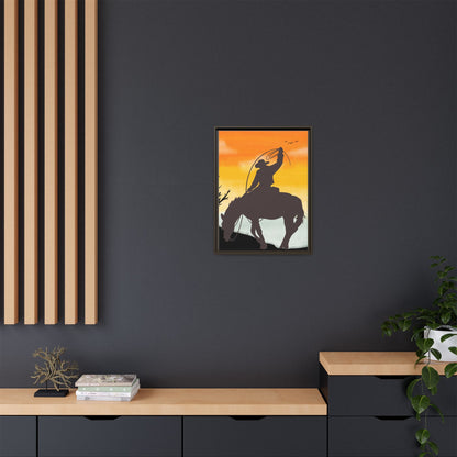 Framed Cowboy Rodeo Art Print Canvas Wall Decor Western Home Decor Rustic Cowboy Gift Equestrian Wall Art Country Themed Art Housewarming Gift