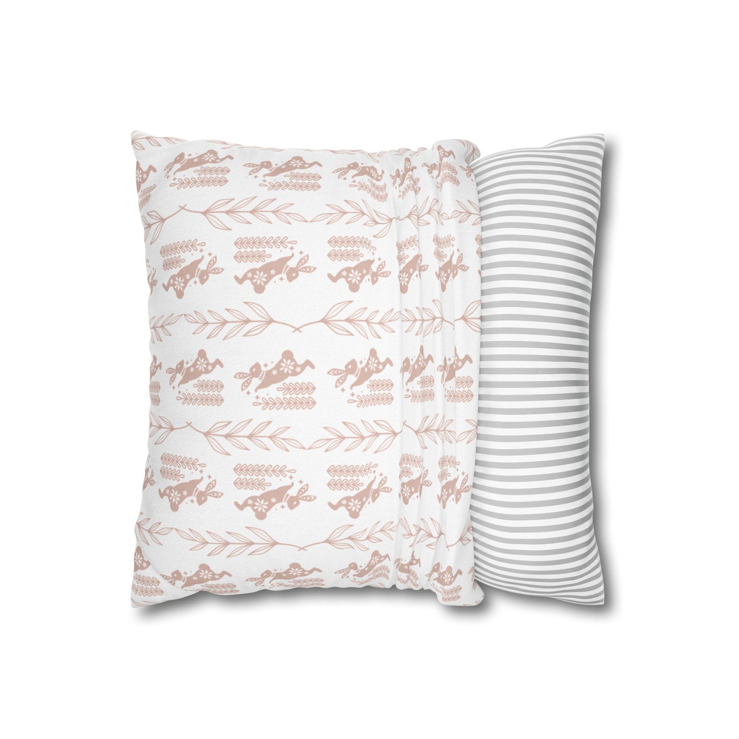 Boho Blush Floral Throw Pillowcase