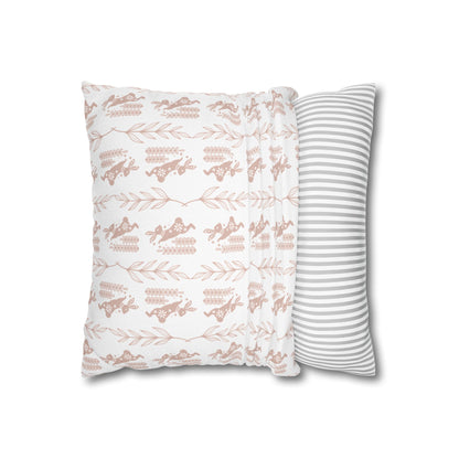 Boho Blush Floral Throw Pillowcase