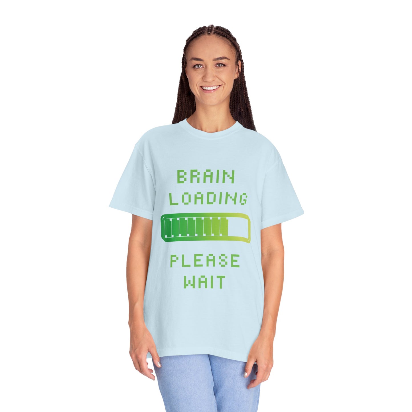 T-Shirt Loading Awareness T-Shirt - 8-bit Humor Gamer Gift Brain Loading Tee Unisex Graphic Shirt Quirky Humor Clothing