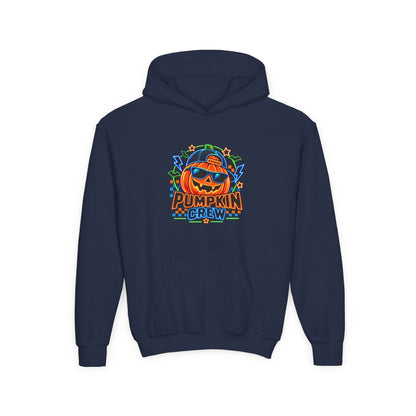 Youth Pumpkin Crew Hoodie — Cute Jack-O’-Lantern Halloween Sweatshirt
