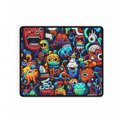 Colorful Doodle Monsters Desk Mat — Vibrant Gaming & Work Mouse Pad