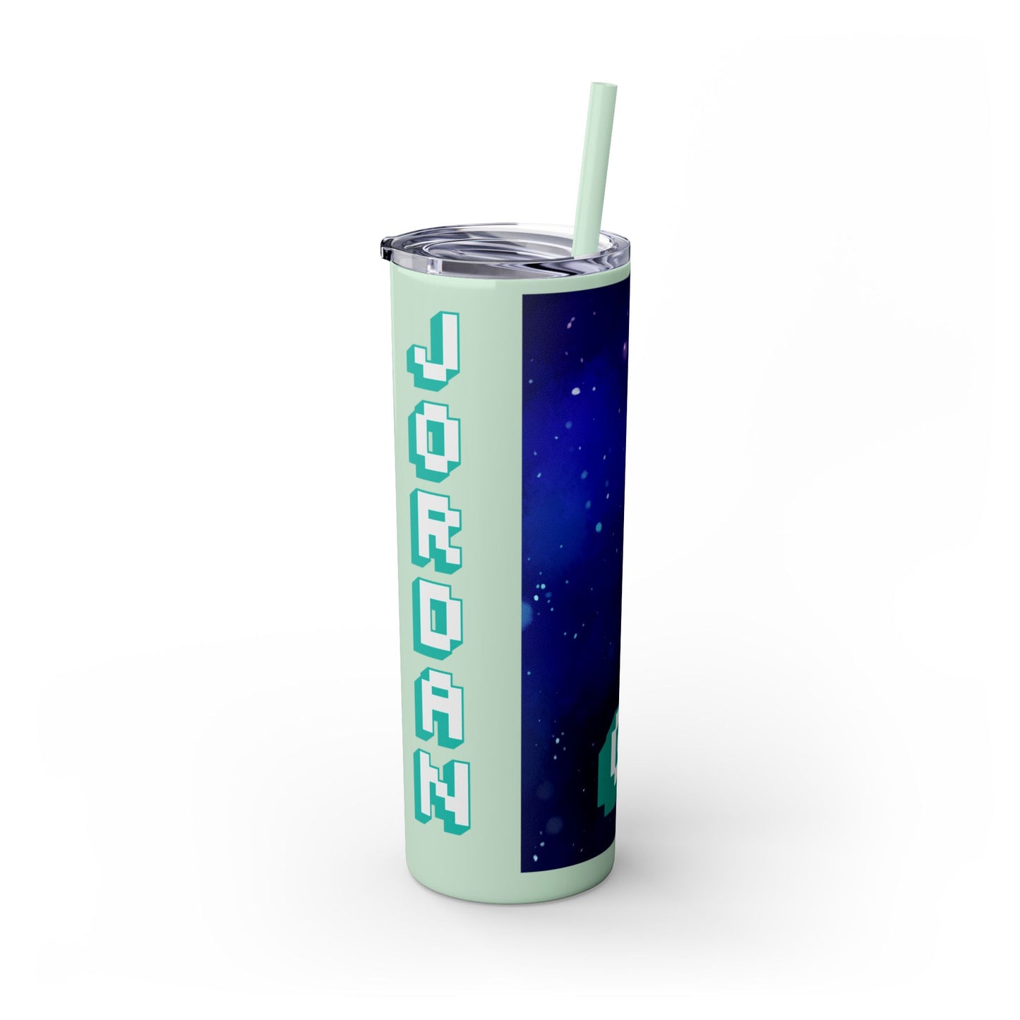 Tumbler Travel Cup Personalized Gamer Skinny Tumbler with Straw - 20oz - Cool Space Design