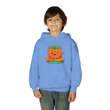 Youth Hoodie — "Cutest Pumpkin in the Patch" Cute Halloween Pumpkin Pullover