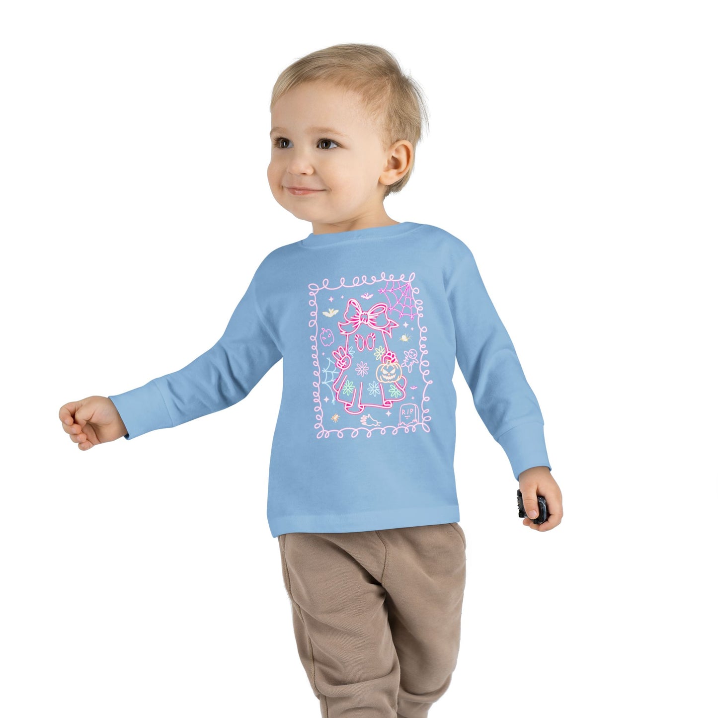 T-Shirt Cute Cat Toddler Long Sleeve Tee Adorable Gift Kids' Fashion Playdate Outfit Baby Shower Present Everyday Wear Halloween