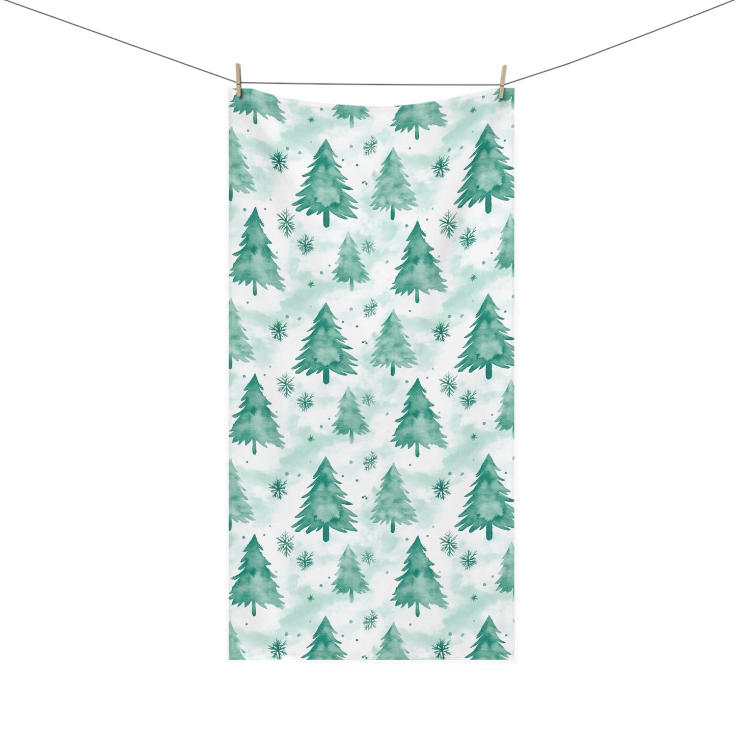 Towel Mink-Cotton Soft Holiday Christmas Tree Towel Winter Home Decor Cozy Gift Seasonal Bath Towel