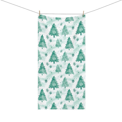 Towel Mink-Cotton Soft Holiday Christmas Tree Towel Winter Home Decor Cozy Gift Seasonal Bath Towel