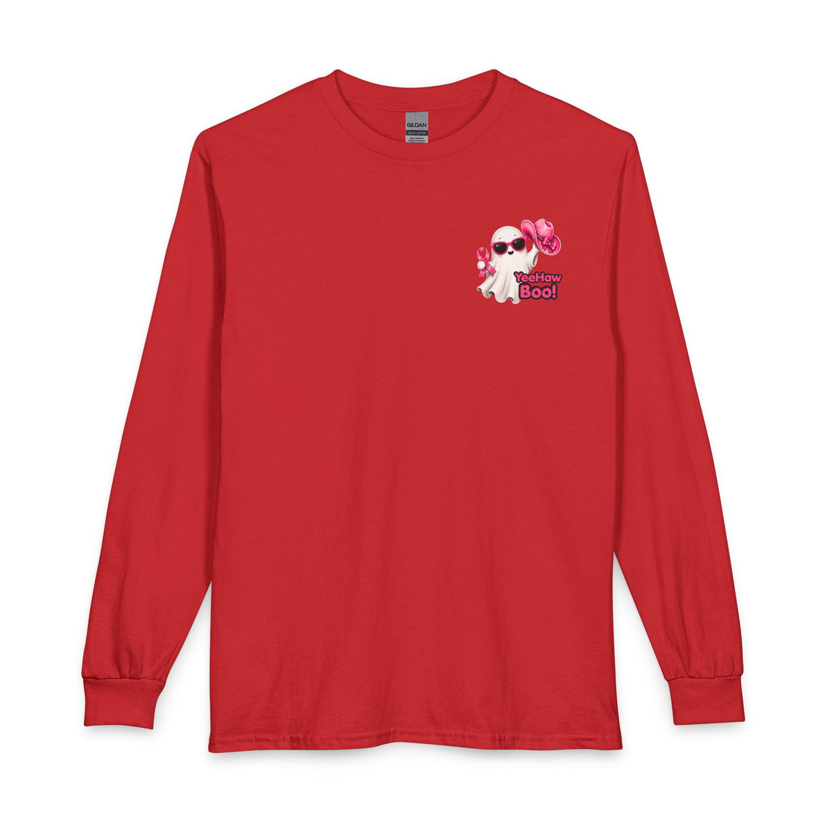 Breast Cancer Awareness Long Sleeve — "In October We Wear Pink" Ghost Tee